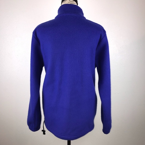 Reebok Classic Mens Vintage 90s 1/2 Zip Solid Blue Pullover Fleece Sweater Small - Picture 2 of 5